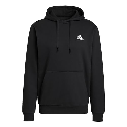 adidas Mens Essentials Fleece Hoodie,2XL Black/White