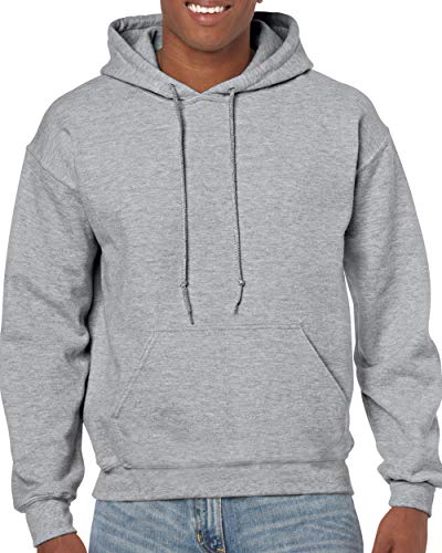 GILDAN Men's Fleece Hooded Sweatshirt, Style G18500, Sport Grey, L