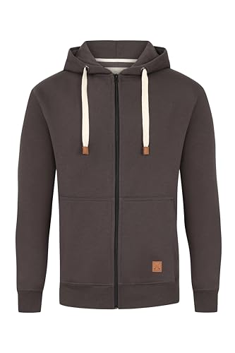 Blu Apparel Mens Full Zip Midweight Fleece Hoodie Soft Feel Sports Active Hoody Sweatshirt (Charcoal, L)