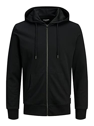 Jack and Jones Men Zip Hoodie Black L