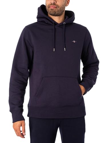 GANT Men's REG Shield Hoodie, Evening Blue, XXL