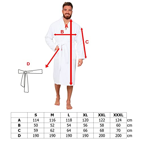 Adore Home Mens 100% Cotton Hooded Bathrobe Terry Towelling Shawl Collar Bath Robe Dressing Gown