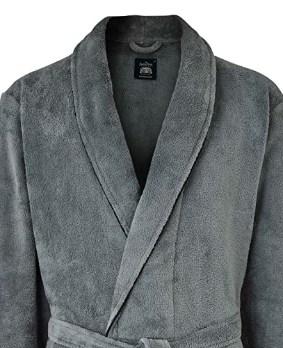 Savile Row Company Dark Grey Fleece Supersoft Dressing Gown XXL