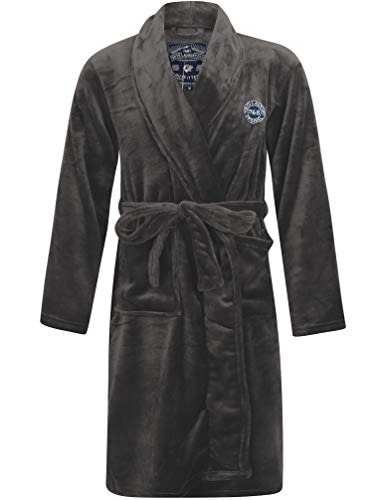 Tokyo Laundry Men's Alps Fleece Dressing Gown - Dark Grey - L