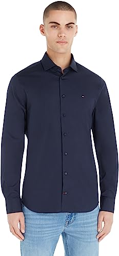 Tommy Hilfiger Men Shirt Long-Sleeve, Blue (Navy Blazer), 46