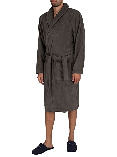 Tommy Hilfiger Men Bathrobe Cotton, Green (Magnet), L