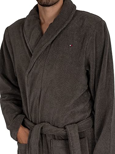 Tommy Hilfiger Men Bathrobe Cotton, Green (Magnet), L