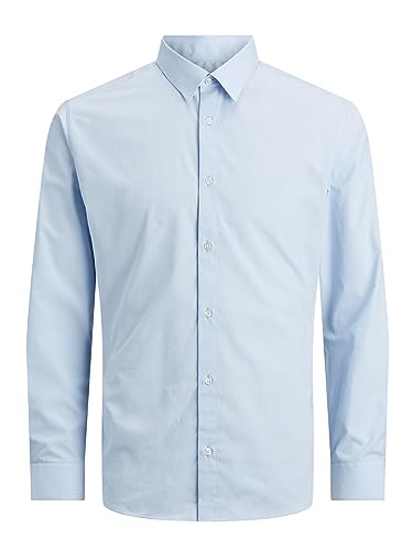 JACK & JONES Men's Jjjoe Shirt LS Plain, Cashmere Blue, M