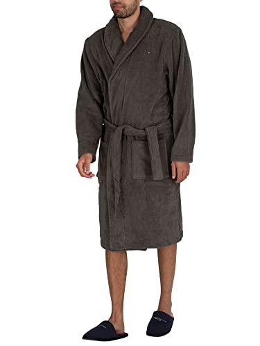 Tommy Hilfiger Men Bathrobe Cotton, Green (Magnet), L