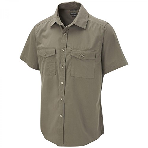 Craghoppers Men's Kiwi Short Sleeve Shirt, Pebble, XL