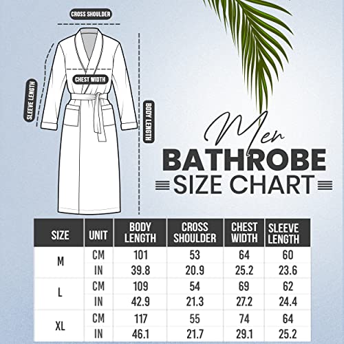 NY Threads Luxury Men’s Dressing Gown |Super Soft Fleece Bath Robe| Cozy Shawl Collar Loungewear and Nightwear (Large, Black)