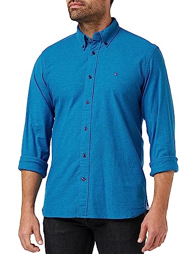 Tommy Hilfiger Men's Oxford Rf Shirt Long Sleeve , Blue (Carbon Navy), L