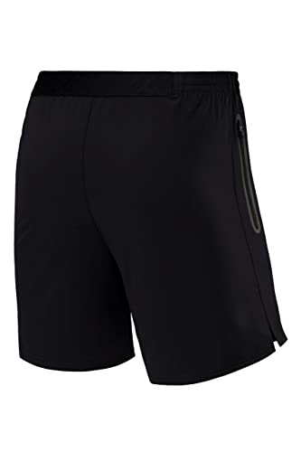 TCA Men's Elite Tech Lightweight Running or Gym Training Shorts with Zip Pockets - Triple Black, L