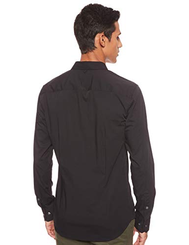Tommy Jeans Men's Original Stretch Casual Shirt, Black (Tommy Black 078), M