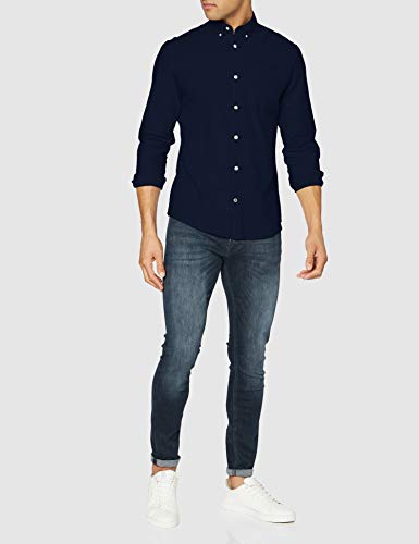 Jack & Jones Men's Jjeoxford L/S S21 Noos Shirt, Navy Blazer/Fit: Slim Fit., L UK