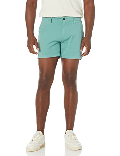 Amazon Essentials Men's Slim-Fit 5" Flat-Front Comfort Stretch Chino Short (Previously Goodthreads), Duck Egg Blue, 32W