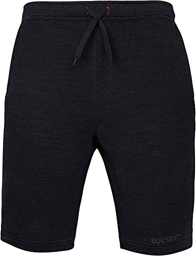 Sundried Mens Shorts Fitted Joggers for Sports Casual Yoga Gym Black (Black, XL)