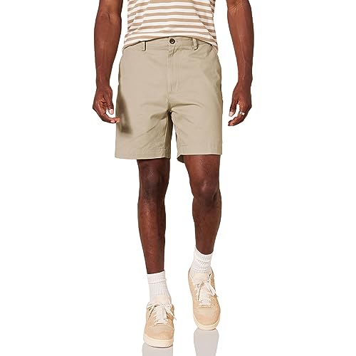 Amazon Essentials Men's Classic-Fit 7" Short, Khaki Brown, 34W