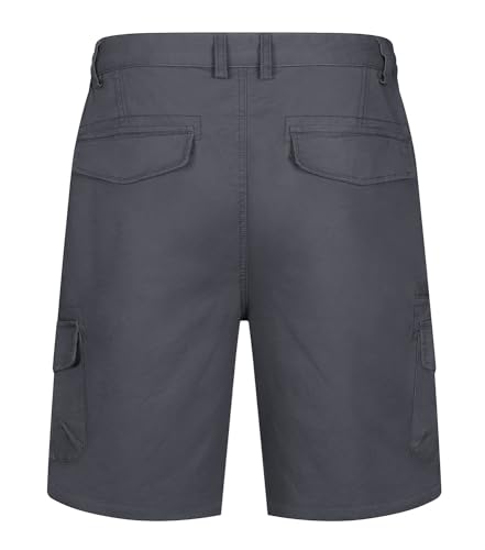 TACVASEN Cargo Shorts Men Casual Shorts Men Cotton Summer Shorts for Men Work Shorts Mens Combat Shorts Elastic Waist Hiking Shorts Dark Grey