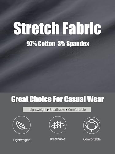 TACVASEN Cargo Shorts Men Casual Shorts Men Cotton Summer Shorts for Men Work Shorts Mens Combat Shorts Elastic Waist Hiking Shorts Dark Grey