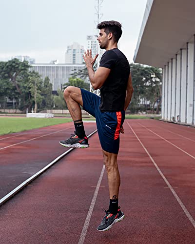 ZENGVEE Men's 2 Pack Sport Shorts Gym Athletic Shorts with Zip Pockets Quick Dry for Jogger,Trainning,Workout(20515-Black Navy-XL)