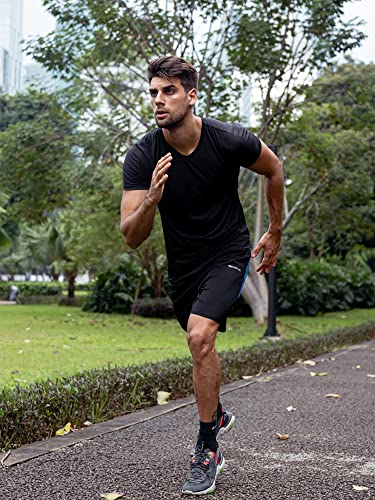 ZENGVEE Men's 2 Pack Sport Shorts Gym Athletic Shorts with Zip Pockets Quick Dry for Jogger,Trainning,Workout(20515-Black Navy-XL)