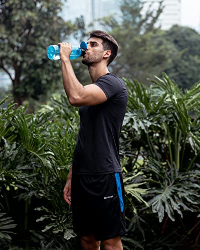 ZENGVEE Men's 2 Pack Sport Shorts Gym Athletic Shorts with Zip Pockets Quick Dry for Jogger,Trainning,Workout(20515-Black Navy-XL)