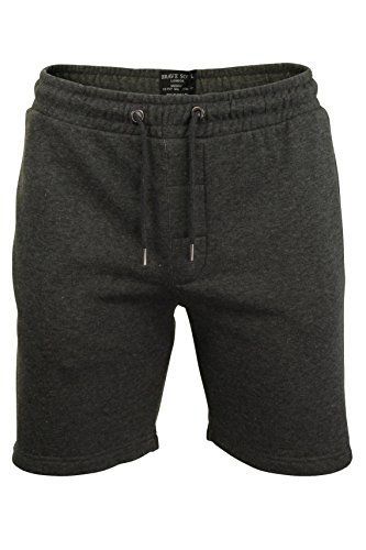 BRAVE SOUL Mens Plain Cotton Jogging Shorts Casual Gym Fitness Beach Holiday Sweat Pants Large Dark Charcoal Marl