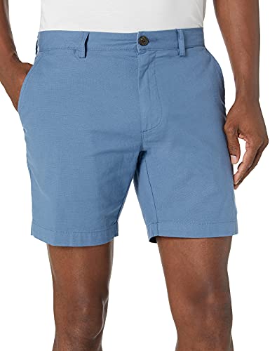 Amazon Essentials Men's Slim-Fit 7" Lightweight Comfort Stretch Oxford Short (Previously Goodthreads), Blue, 32W