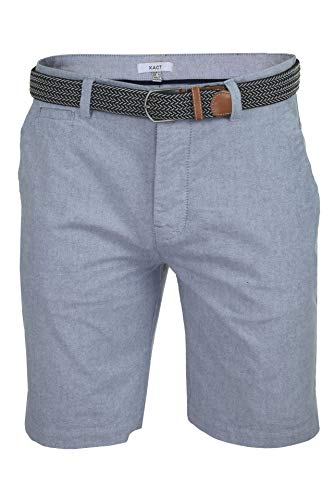 Xact Mens Oxford Chino Shorts with Belt (Oxford Navy) 34
