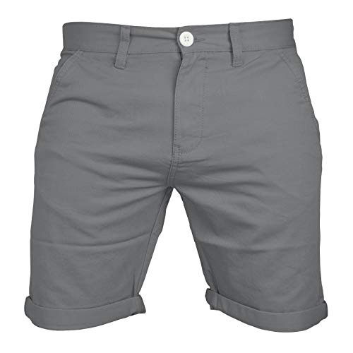 westAce Mens Chino Shorts Casual 100% Cotton Cargo Combat Grey 34