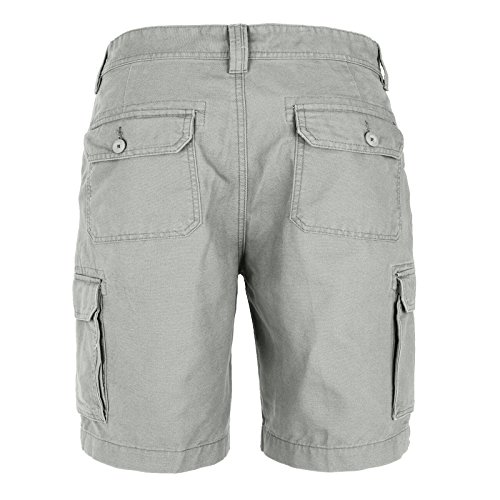 Mens Classic-fit Cargo Shorts Utility Workwear Cotton Combat Chino 6 Pocket Half Pants (Grey, 34)