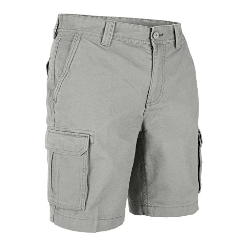 Mens Classic-fit Cargo Shorts Utility Workwear Cotton Combat Chino 6 Pocket Half Pants (Grey, 34)