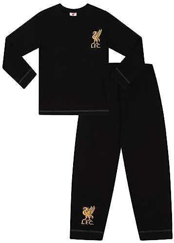 Liverpool Football Club Mens Long Black & Gold Pyjama Set (Medium)
