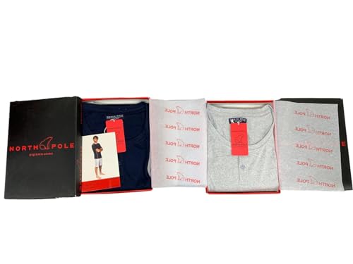 Label Cutters Mens 2 Pack Short Pyjamas Nightwear PJ Sets Twin Pack UK Sizes L XL XXL North Pole New Boxed (58/XL)