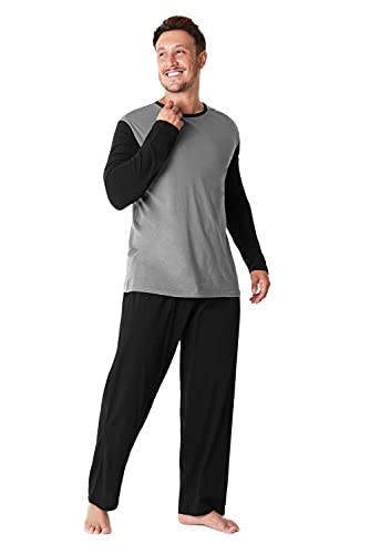 CityComfort Mens Pyjamas Super Soft Cotton Mix Men PJs Set Pajamas for Man Nightwear Loungewear (M, Boot Leg Cut Charcoal Grey)