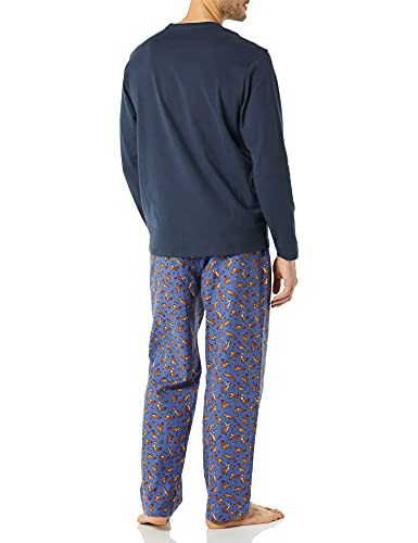 Amazon Essentials Men's Flannel Pyjama Set (Available in Big & Tall), Navy Squirrel, M