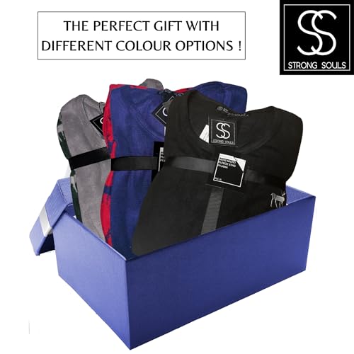 Strong Souls Mens Luxury 2 Piece Long Pyjamas Pjs Stag XL