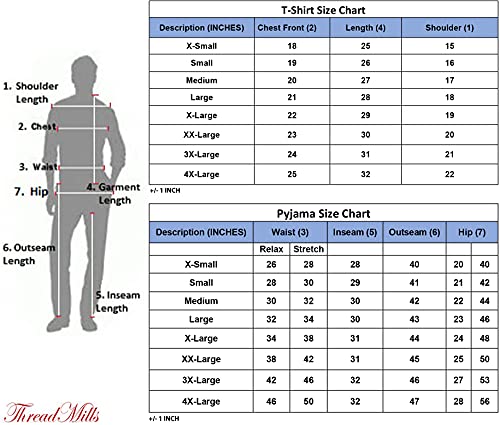 ThreadMills Mens Pyjamas Sets, Checked Pyjamas For Men's Nightwear - Cotton T-Shirt With Short Sleeves, Round Neck & Woven Pajamas for Mens Pjs Set