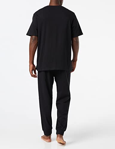 Marvel Mens Pyjamas, T-Shirt and Pyjama Bottoms Set, Incredible Hulk Captain America Spiderman Iron Man Pjs for Men, Official Merchandise, Gifts For Men Black