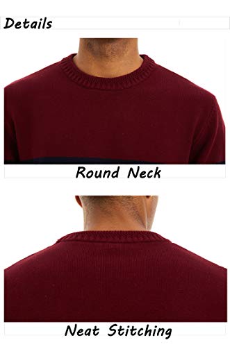 TACVASEN Casual Sweaters Men Winter Outdoor Jumpers Autumn Sweatshirts Pullover Under Layer Warm Round Neck Sweater Casual Jumpers Denim Blue