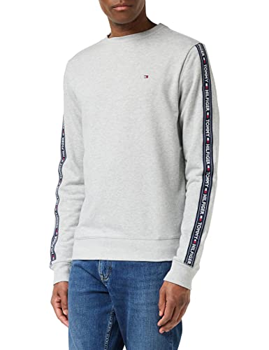 Tommy Hilfiger Men Sweatshirt without Hood, Grey (Grey Heather), M