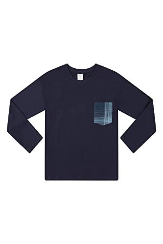 ThePyjamaFactory Mens Navy Long Pyjama Set Checked Bottoms (XXX-Large)