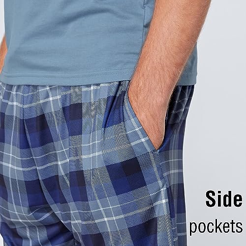 The Essentials Wardrobe Mens TEW Shorty Pyjamas - Faded Denim/Blue- Medium