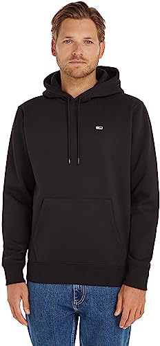 Tommy Jeans Men's Tjm Regular Fleece Hoodie Sweater, Black, S