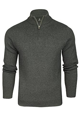 Xact Mens Cotton Rich 1/4 Zip Knit Jumper (Dark Grey Marl) L