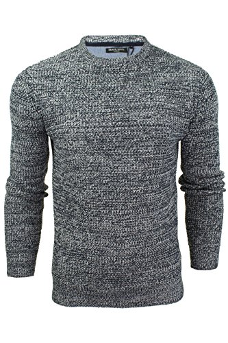 Brave Soul Men's Jumper Neutron Long Sleeved (Navy/Ecru) S