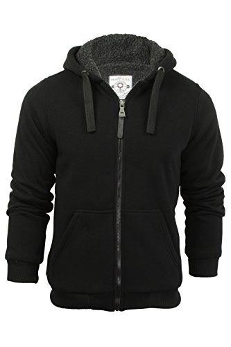 Brave Soul Mens Hoodie Sweatshirt Jumper with Fleece Hood and Body Lining (Black) XL