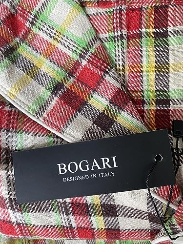 Bogari Mens Check Pyjama 2 Piece Set Brushed Cotton Flannel Warm and Comfortable Designed in Italy, Red Check ZA02, L