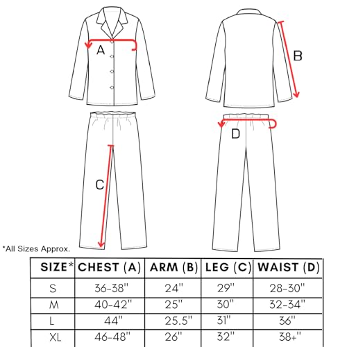 Bogari Mens Check Pyjama 2 Piece Set Brushed Cotton Flannel Warm and Comfortable Designed in Italy, Red Check ZA02, L